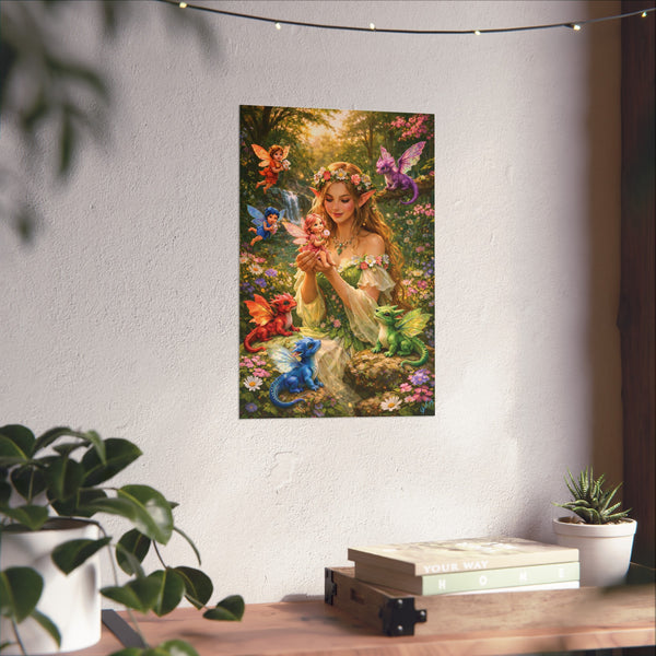 Enchanted Fairy Garden - Fantasy Art Poster