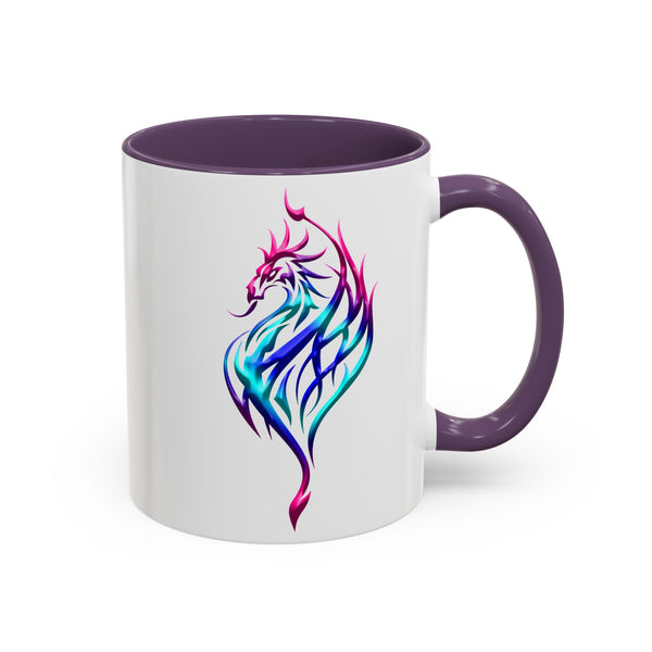 Phoenix Accent Coffee Mug - Fuchsia / Purple / Aqua Ombre - 11oz