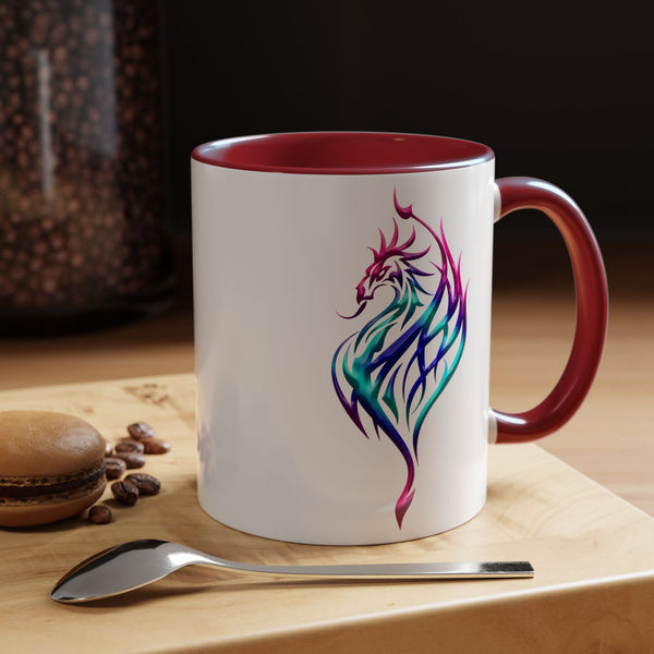 Phoenix Accent Coffee Mug - Fuchsia / Purple / Aqua Ombre - 11oz
