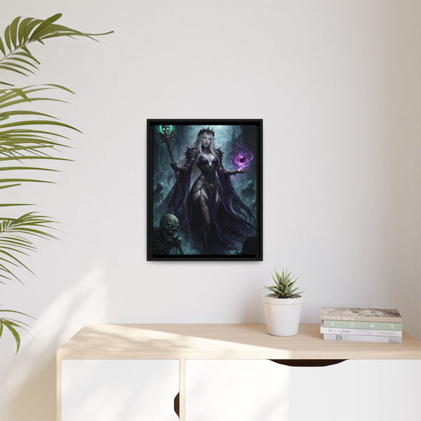 Necromancer Sorceress - Framed Canvas  Fantasy Wall Art