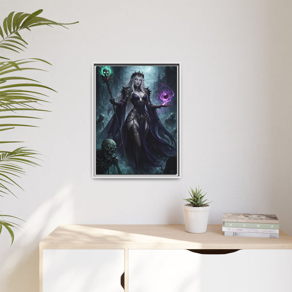 Necromancer Sorceress - Framed Canvas  Fantasy Wall Art