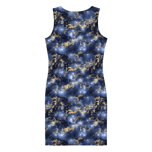 Bodycon Sport Dress - Galaxy Marble - Blue