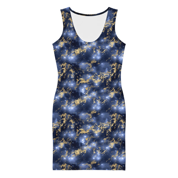Bodycon Sport Dress - Galaxy Marble - Blue