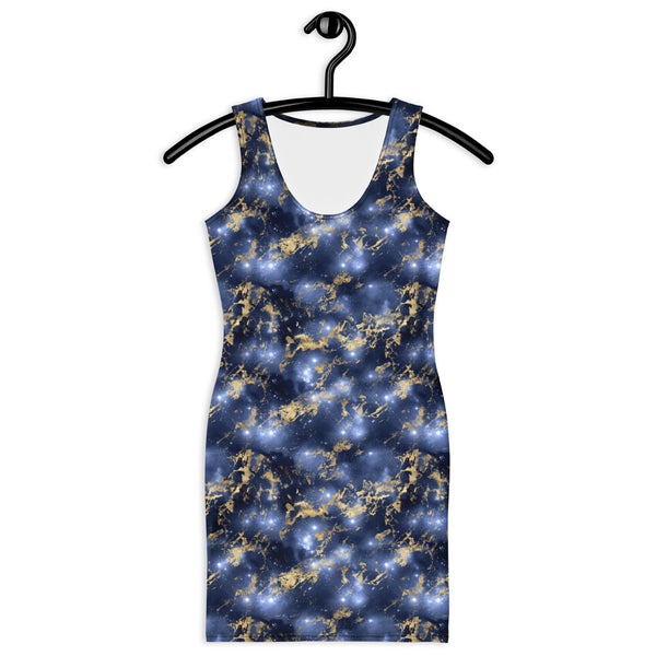 Bodycon Sport Dress - Galaxy Marble - Blue