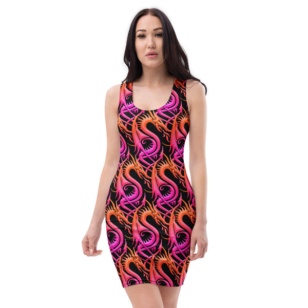 Bodycon Sport Dress - NCD - Orange/Pink