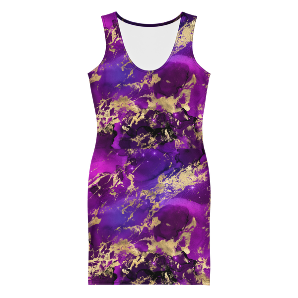 Bodycon Sport Dress - Galaxy Marble - Pink/Purple