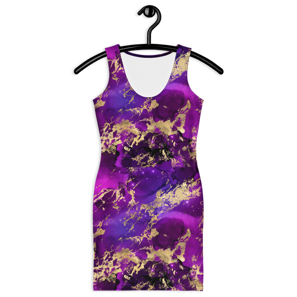 Bodycon Sport Dress - Galaxy Marble - Pink/Purple