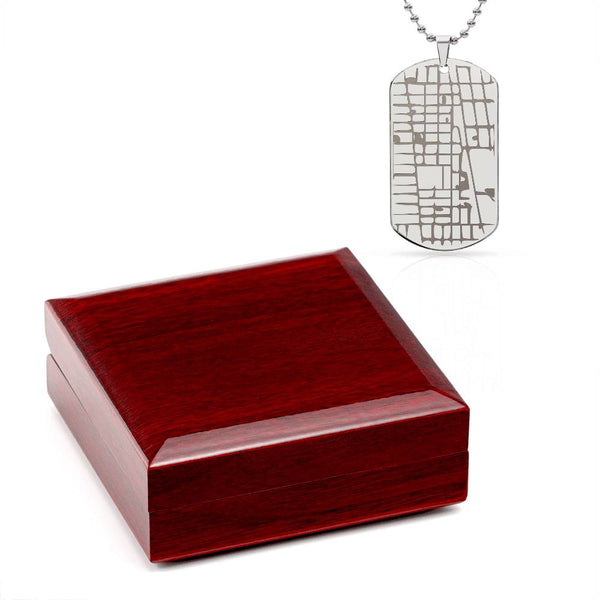 Custom Engraved Map Dog Tag Necklace