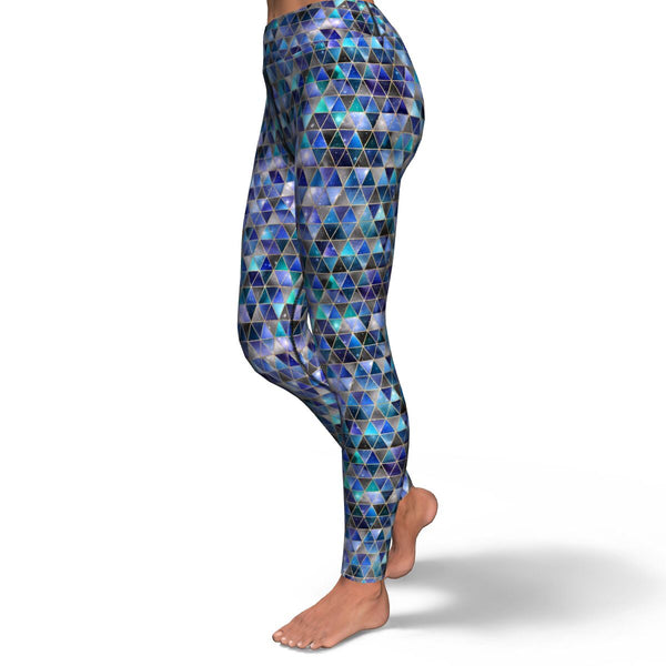IsoGeoTri - Blues - Yoga Leggings