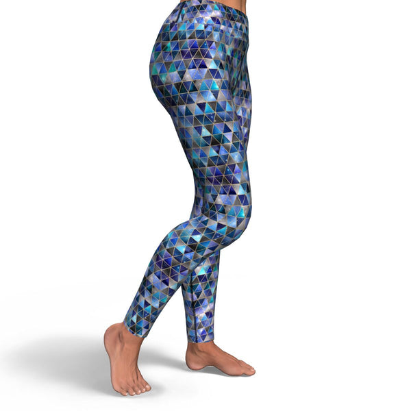 IsoGeoTri - Blues - Yoga Leggings