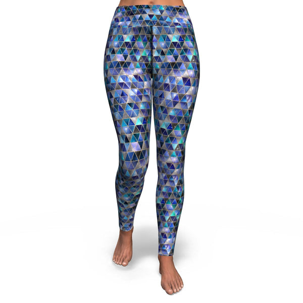 IsoGeoTri - Blues - Yoga Leggings