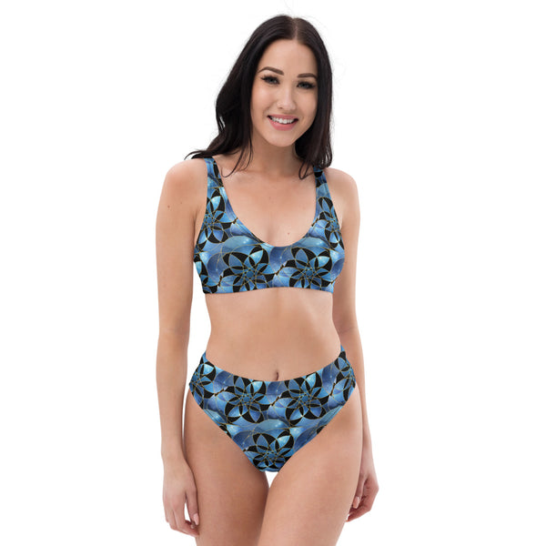 SPGeo - Blues - Eco-Friendly High-Waisted Bikini