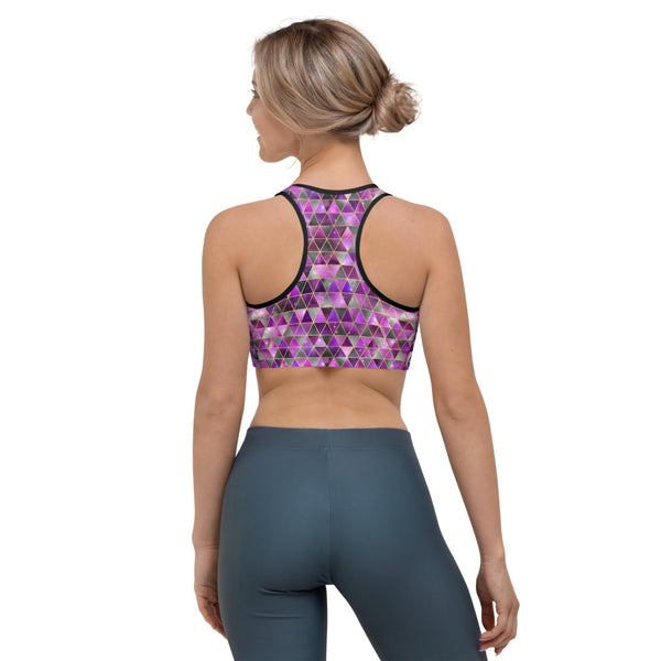 IsoGeoTri - Pinks - Sports Bra