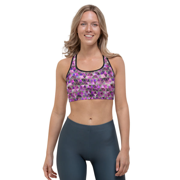 IsoGeoTri - Pinks - Sports Bra
