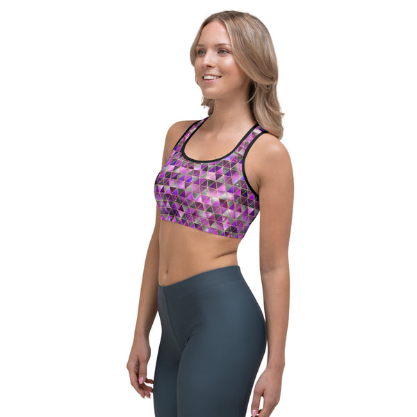 IsoGeoTri - Pinks - Sports Bra