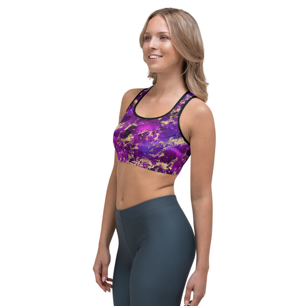 Marble Galaxy - Fuchsia -  Sports Bra