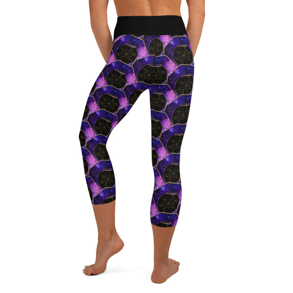 SPGeo - Pink & Purple - Yoga Capri Leggings