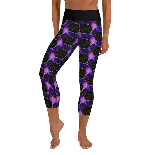 SPGeo - Pink & Purple - Yoga Capri Leggings