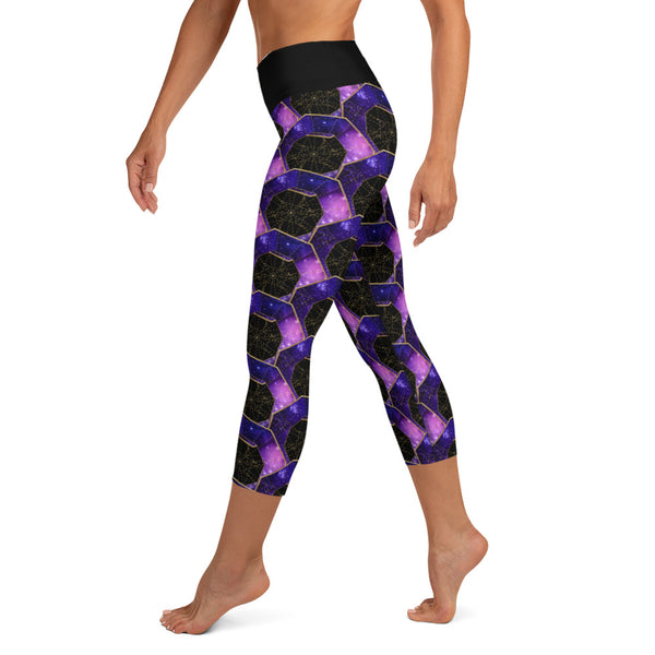 SPGeo - Pink & Purple - Yoga Capri Leggings
