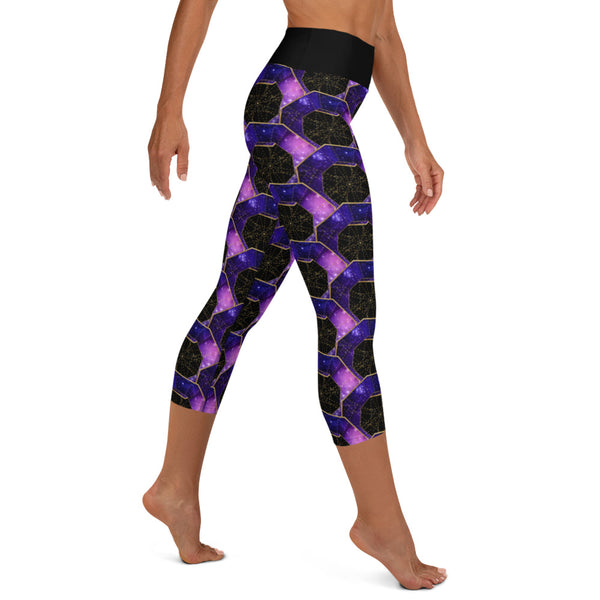 SPGeo - Pink & Purple - Yoga Capri Leggings