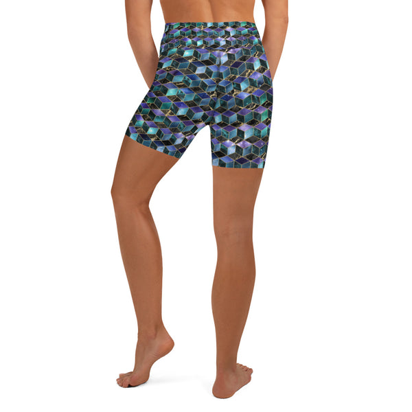 IsoGeoCube - Blues - Yoga Shorts