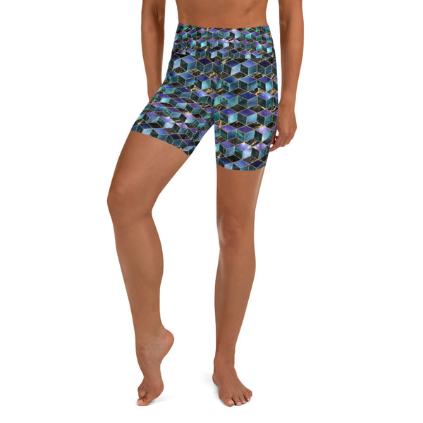 IsoGeoCube - Blues - Yoga Shorts
