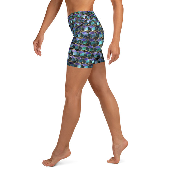 IsoGeoCube - Blues - Yoga Shorts