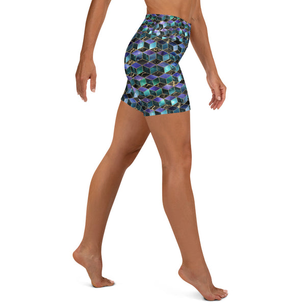 IsoGeoCube - Blues - Yoga Shorts