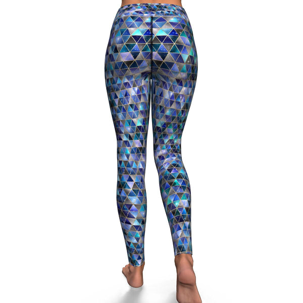IsoGeoTri - Blues - Yoga Leggings