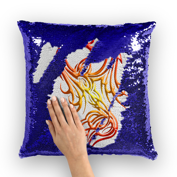 Celtic Phoenix Sequin Cushion Cover