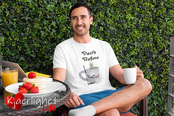 Death Before DeCaf - Unisex Jersey Short Sleeve Tee